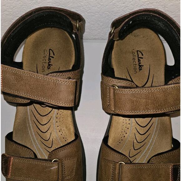Clarks Collection Mens Size 13 Leather Hapsford Creek Sandals main image 5